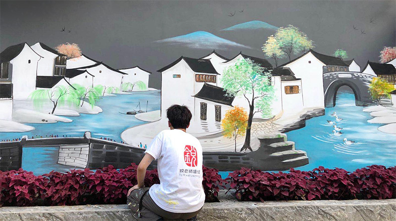 合肥杭州星火社区户外文化墙彩绘