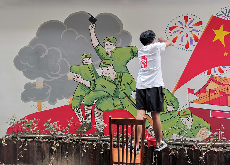 杭州星火社区户外文化墙彩绘